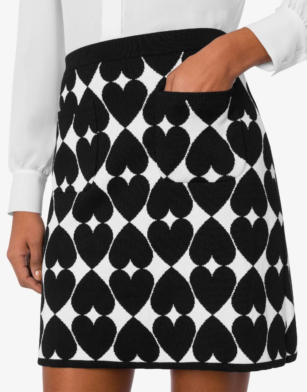 Love Moschino Minigonna Con Cuori Optical