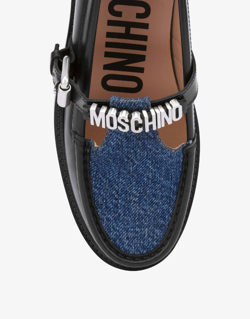 Love Moschino Mocassini In Vitello E Denim College