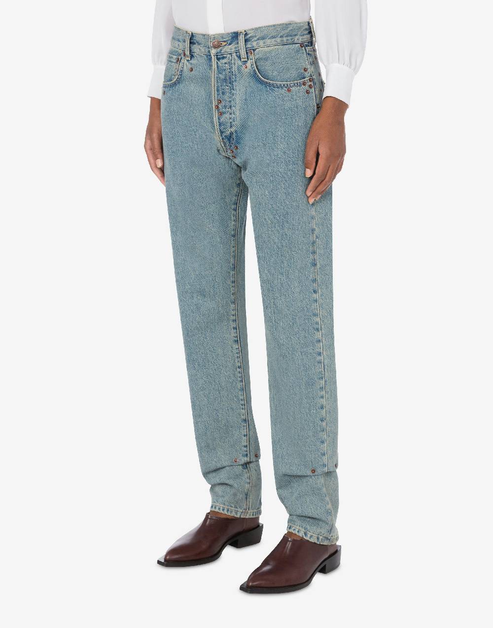 Love Moschino Pantalone In Denim Blu Di Cotone