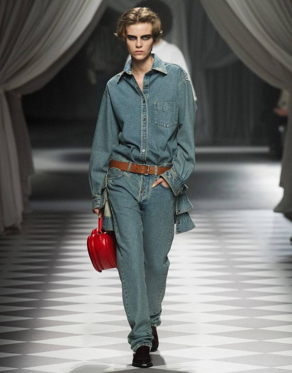 Love Moschino Pantalone In Denim Blu Di Cotone