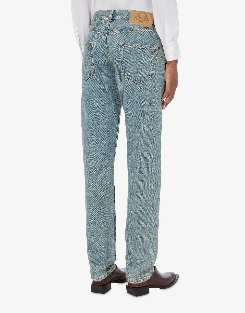 Love Moschino Pantalone In Denim Blu Di Cotone