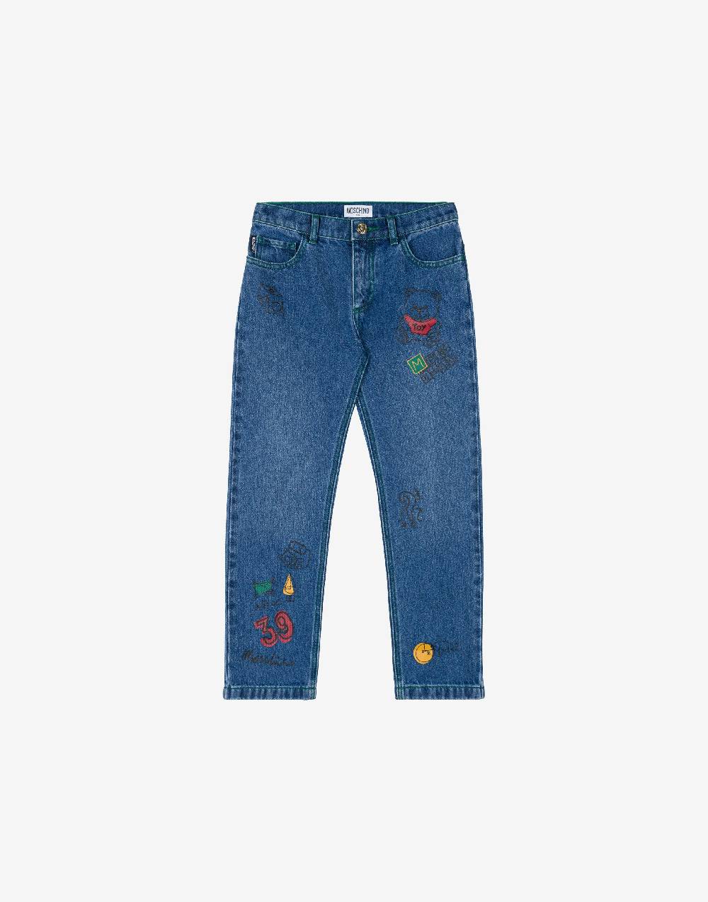 Love Moschino Pantalone in denim School Print
