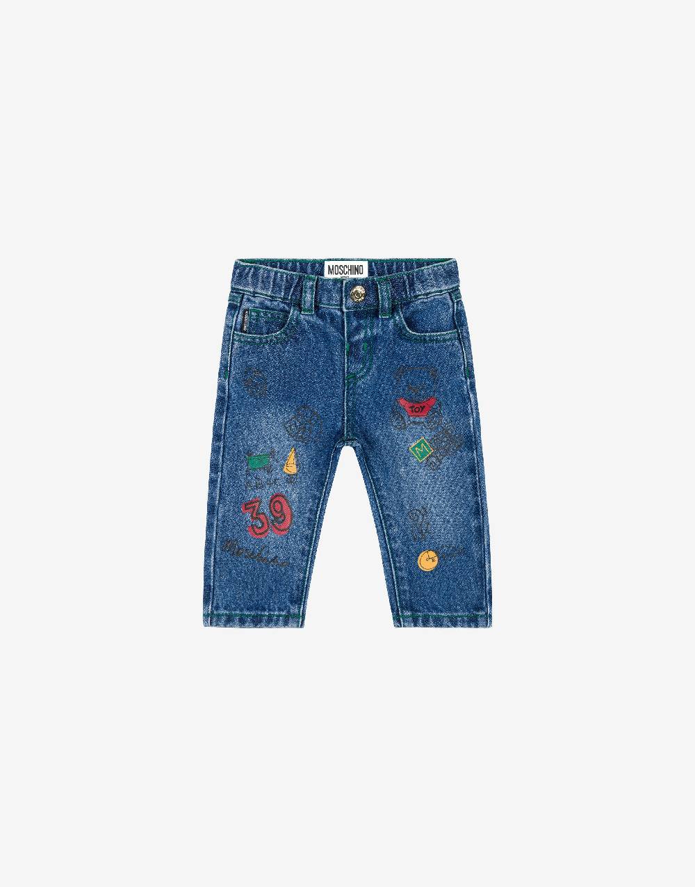 Love Moschino Pantalone in denim School Print
