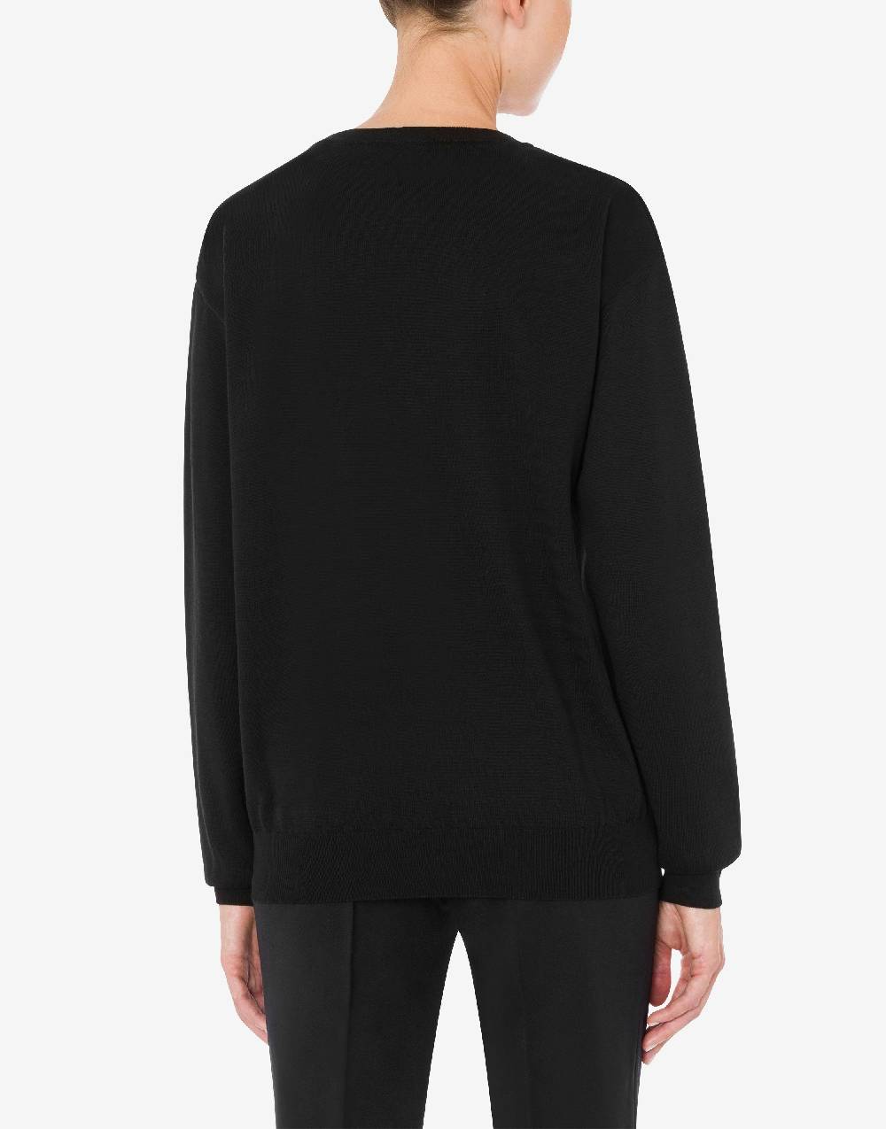 Love Moschino Pullover In Cotone Drawn Teddy Bear