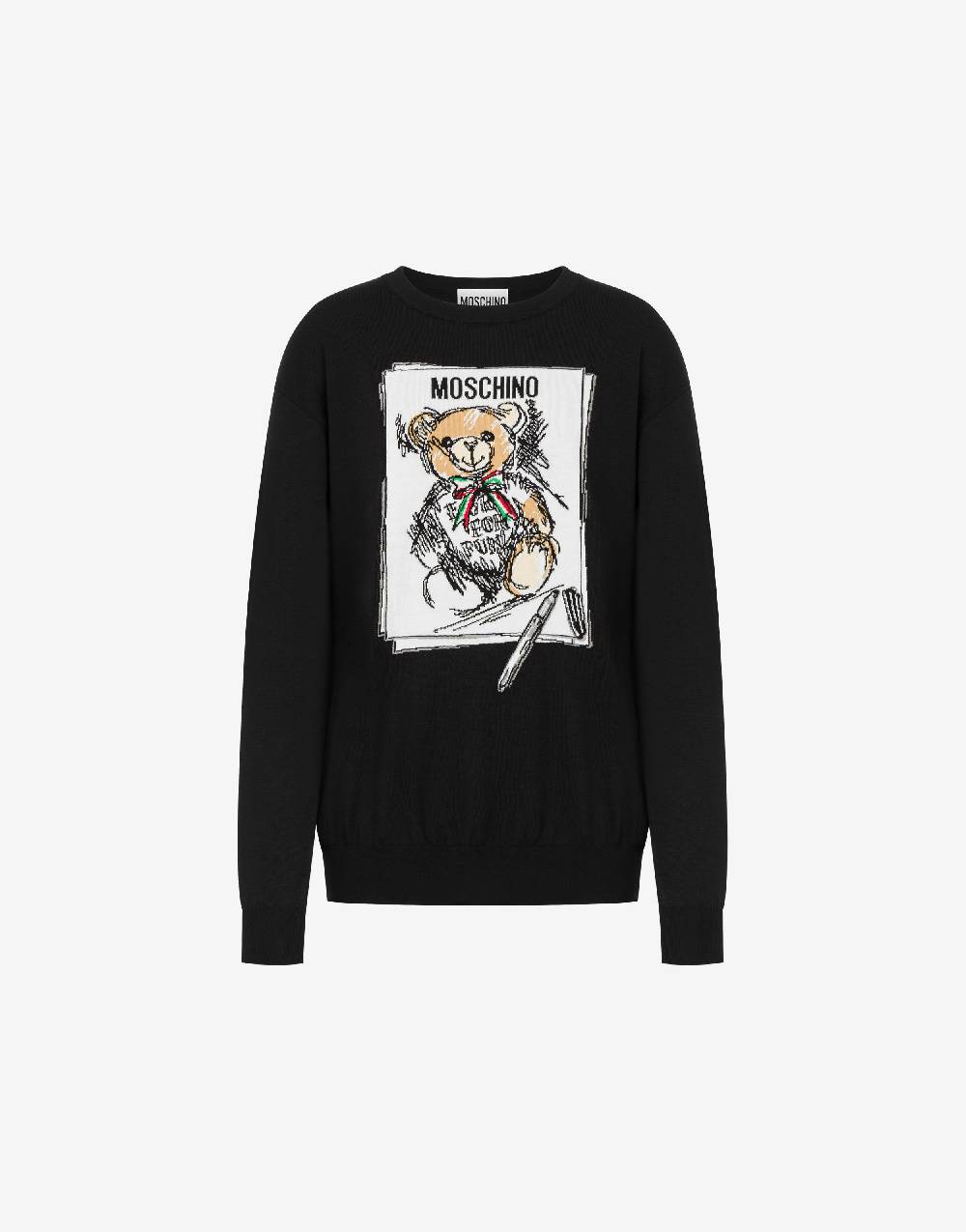 Love Moschino Pullover in cotone Drawn Teddy Bear
