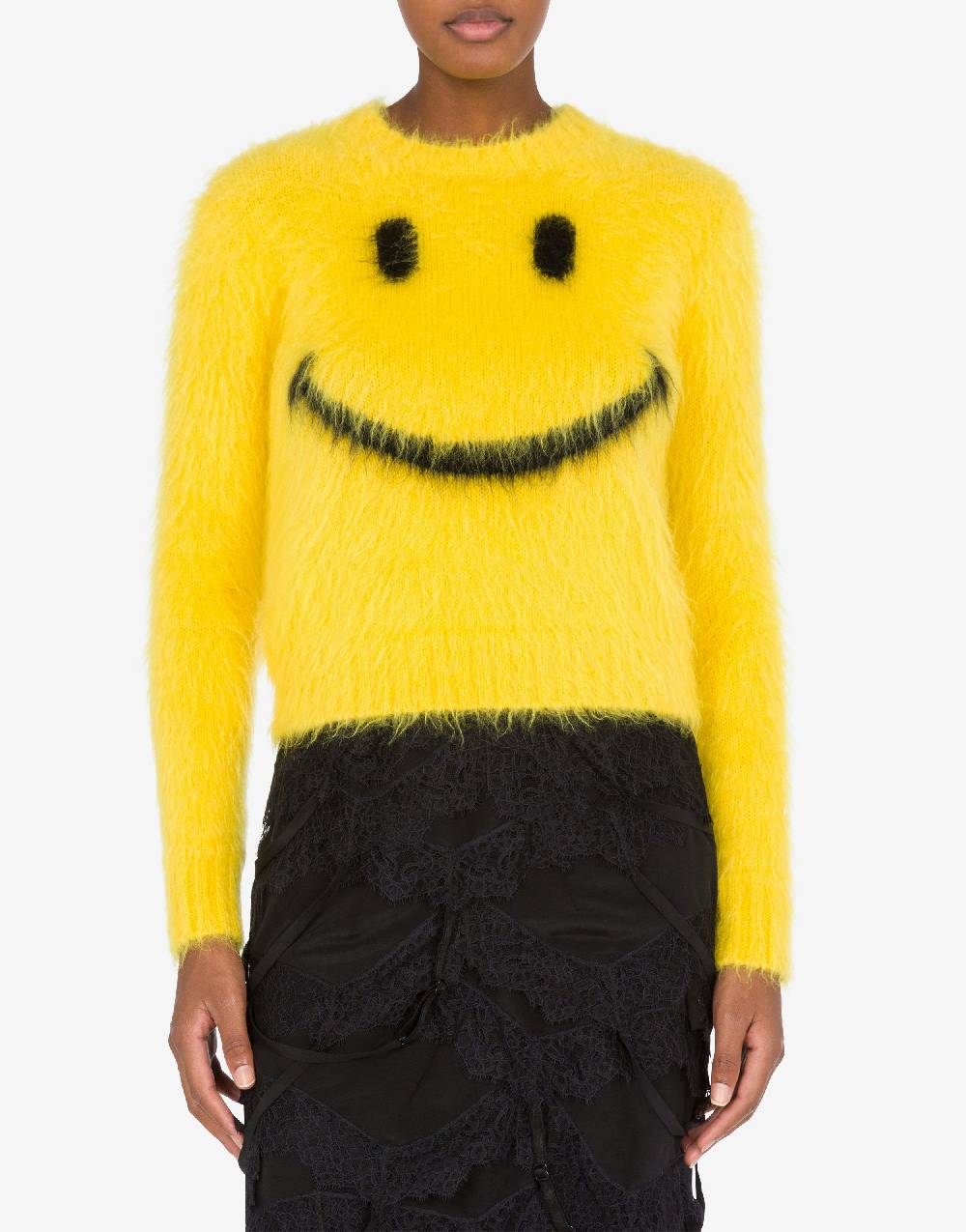 Love Moschino Pullover In Mohair Garzato Smiley