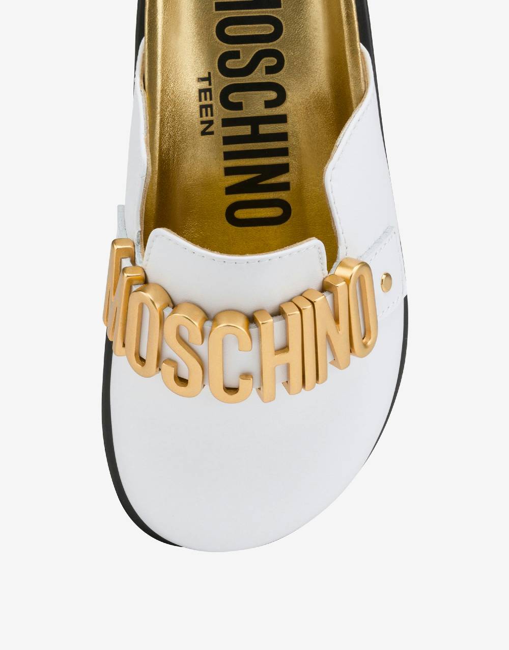 Love Moschino Sabot In Vitello Lettering Logo