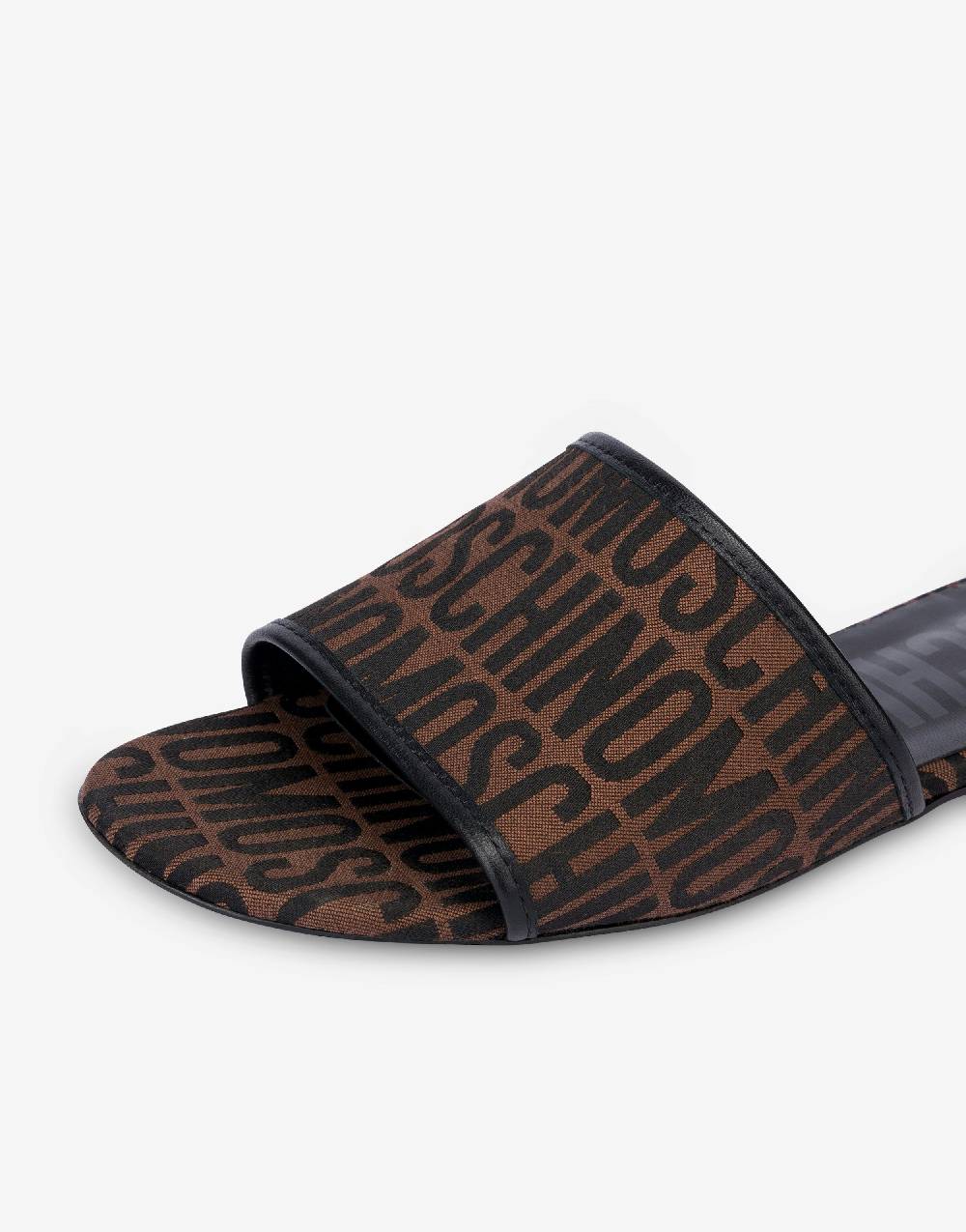 Love Moschino Sandali Flat In Nylon Allover Logo