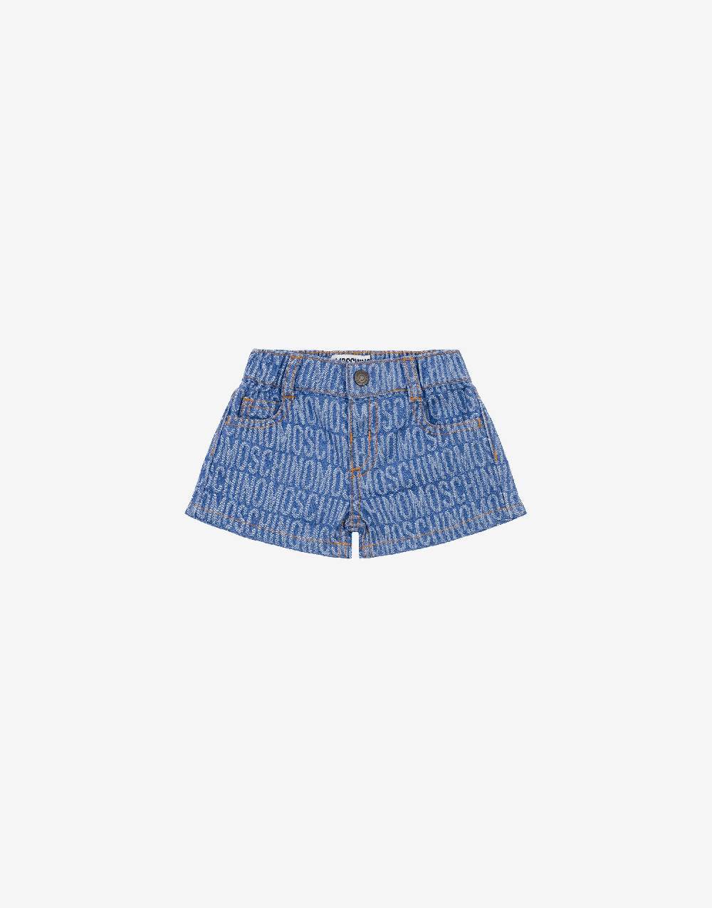 Love Moschino Short in denim Allover Logo
