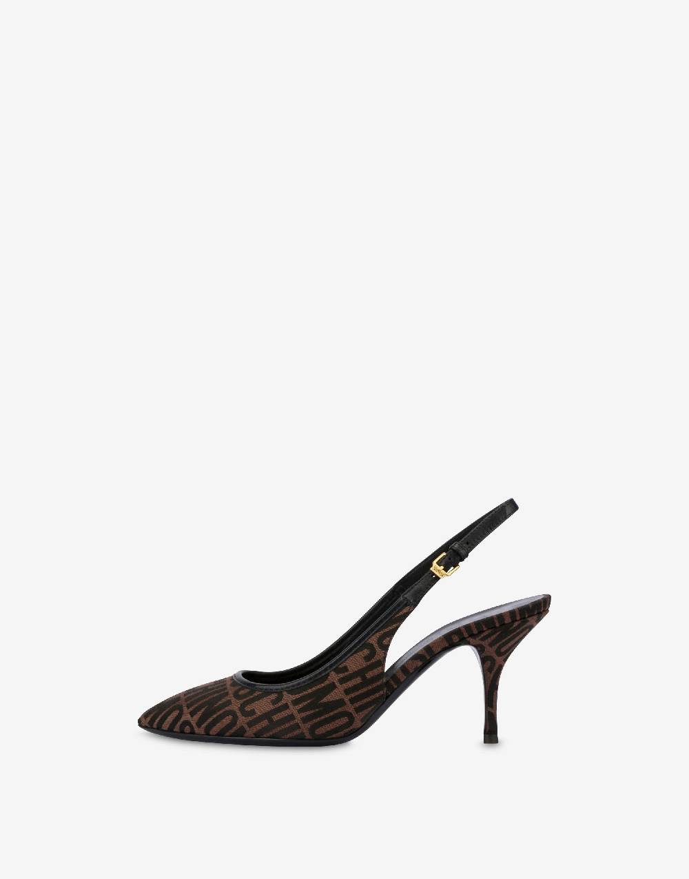 Love Moschino Slingback In Nylon Allover Logo