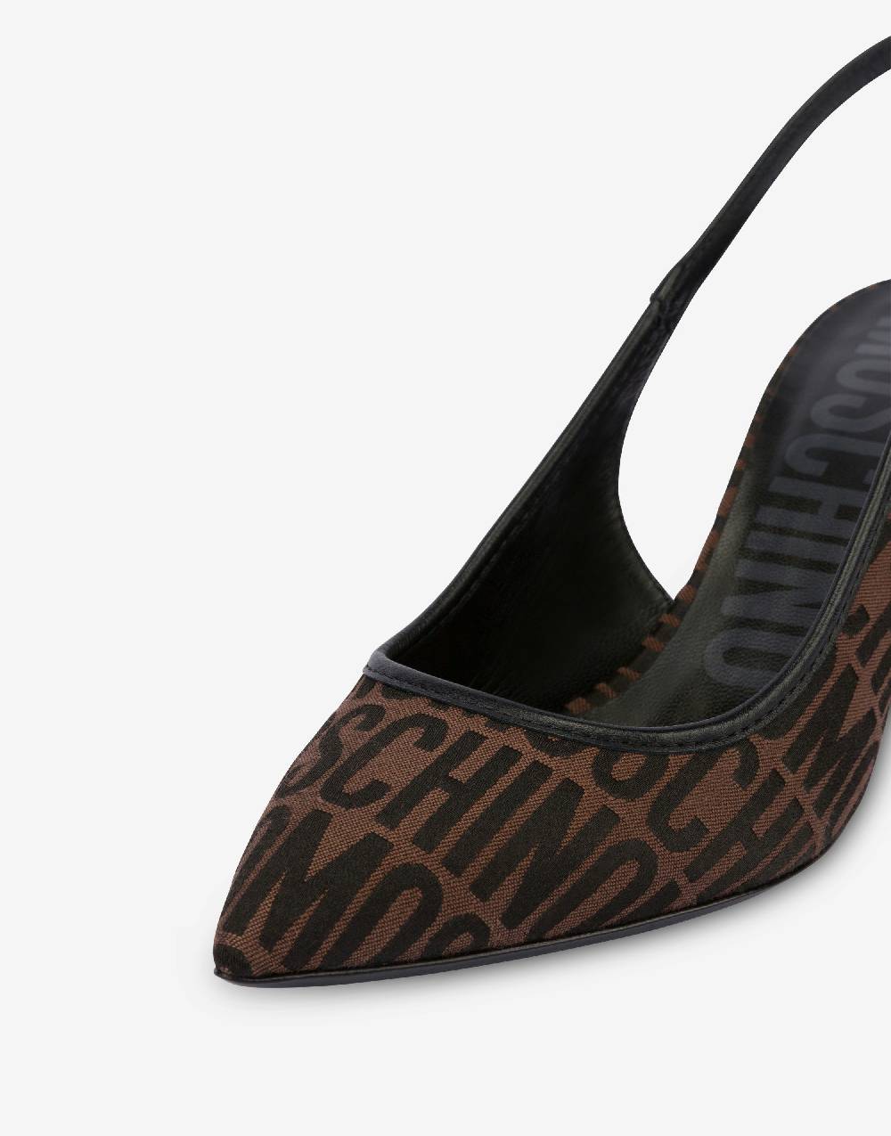 Love Moschino Slingback In Nylon Allover Logo