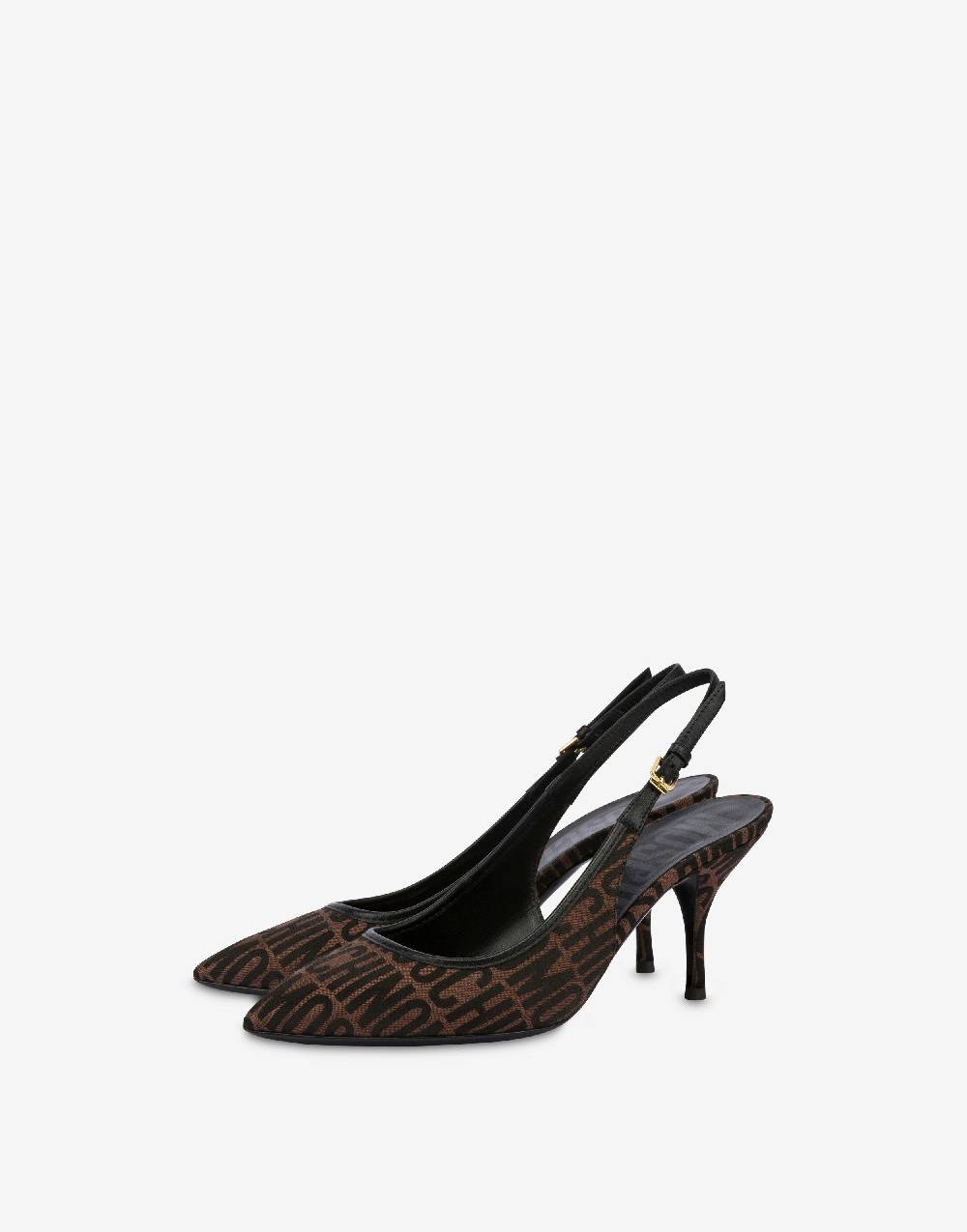Love Moschino Slingback in nylon Allover Logo
