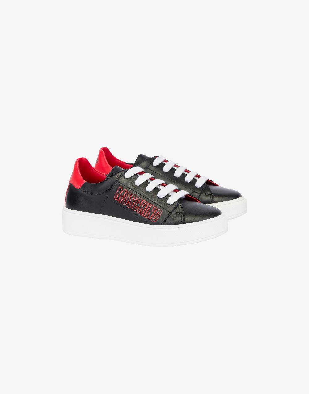 Love Moschino Sneakers in vitello Logo Embroidery