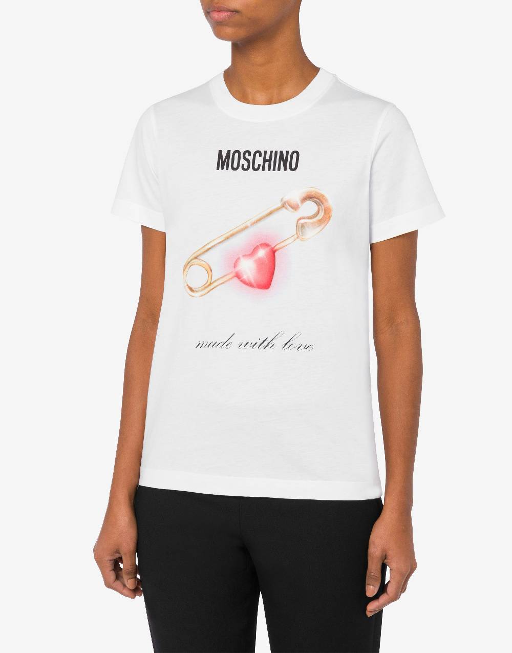 Love Moschino T-shirt Heart Safety Pin