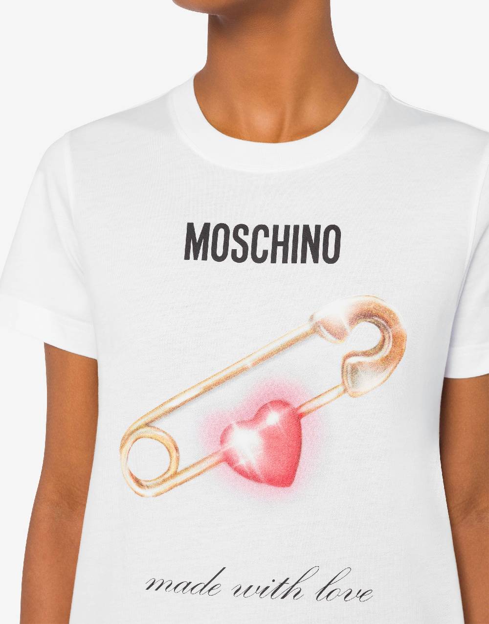 Love Moschino T-shirt Heart Safety Pin