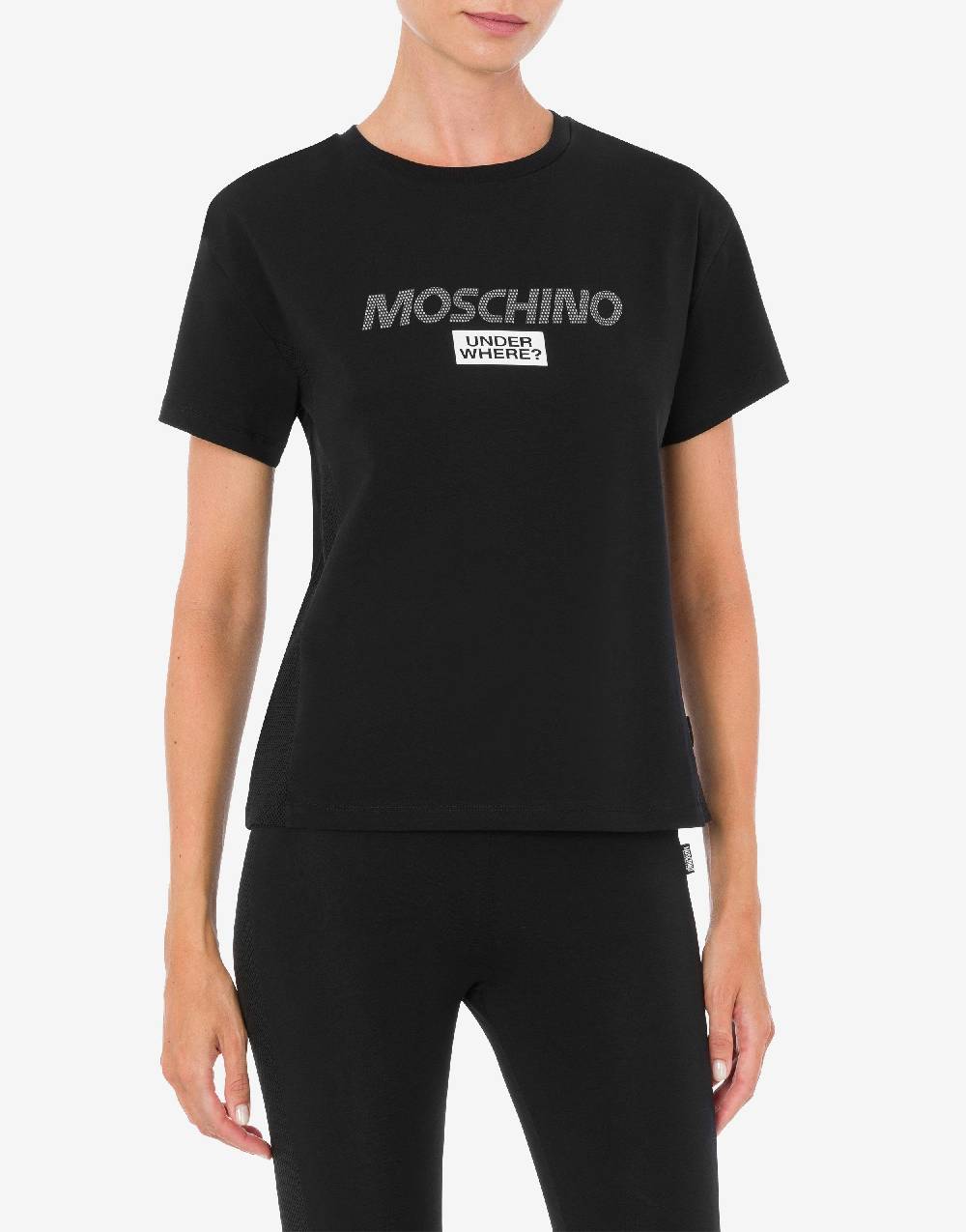 Love Moschino T-shirt In Jersey Stretch Mesh Logo