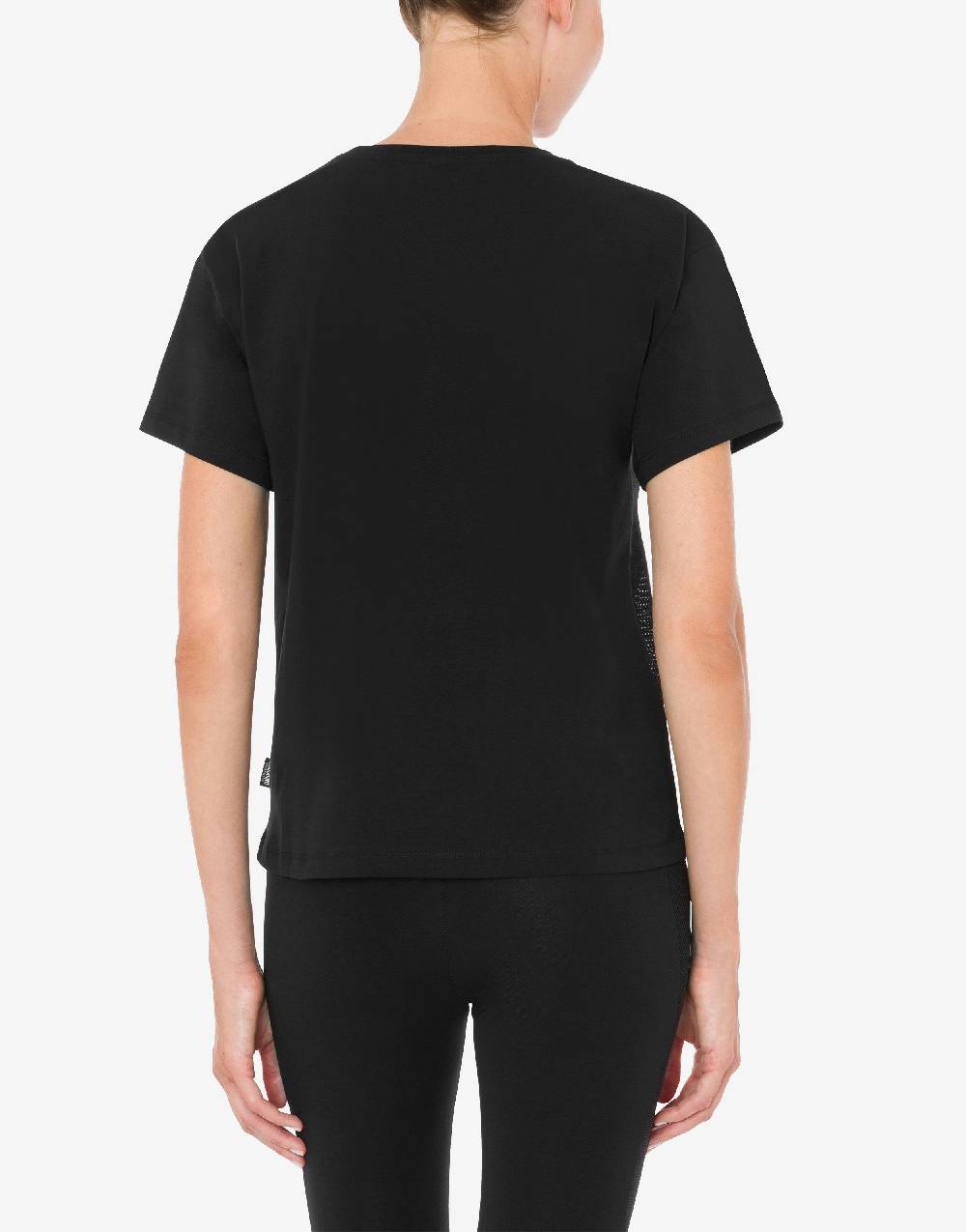 Love Moschino T-shirt In Jersey Stretch Mesh Logo