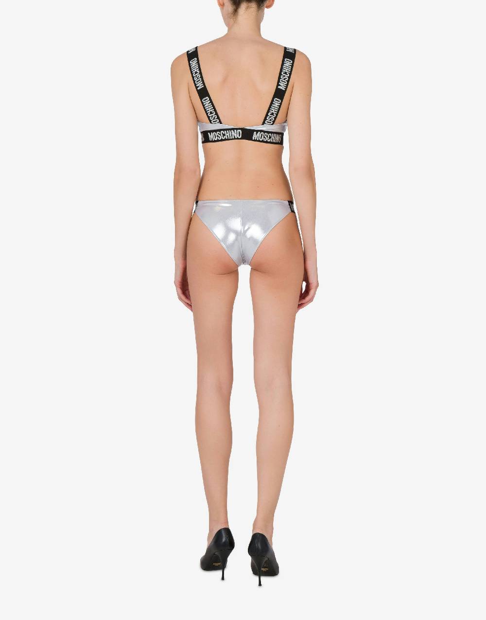 Love Moschino Top Bikini Shiny & Silver