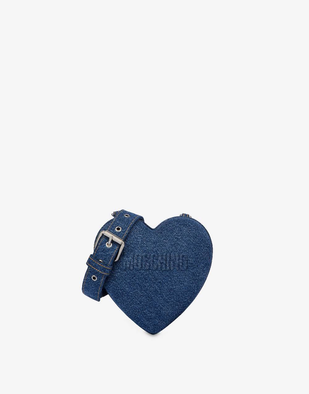 Love Moschino Moschino Heartbeat bag in denim con logo
