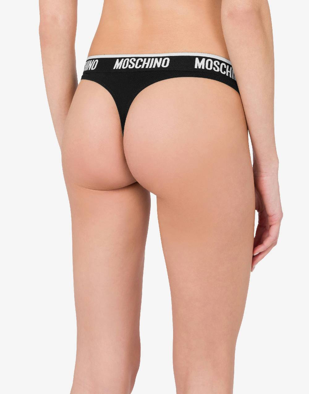 Love Moschino Perizoma In Jersey Stretch Elastic Logo Band