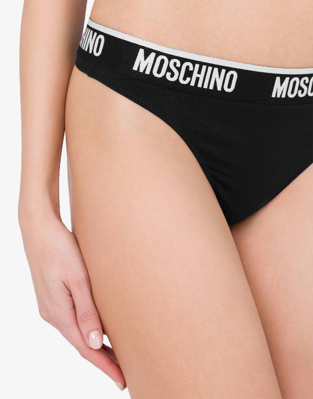Love Moschino Perizoma In Jersey Stretch Elastic Logo Band