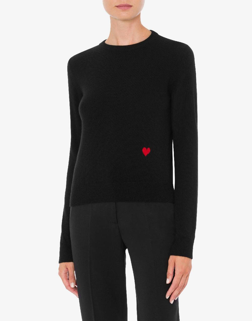 Love Moschino Pullover In Lana E Cashmere Red Heart