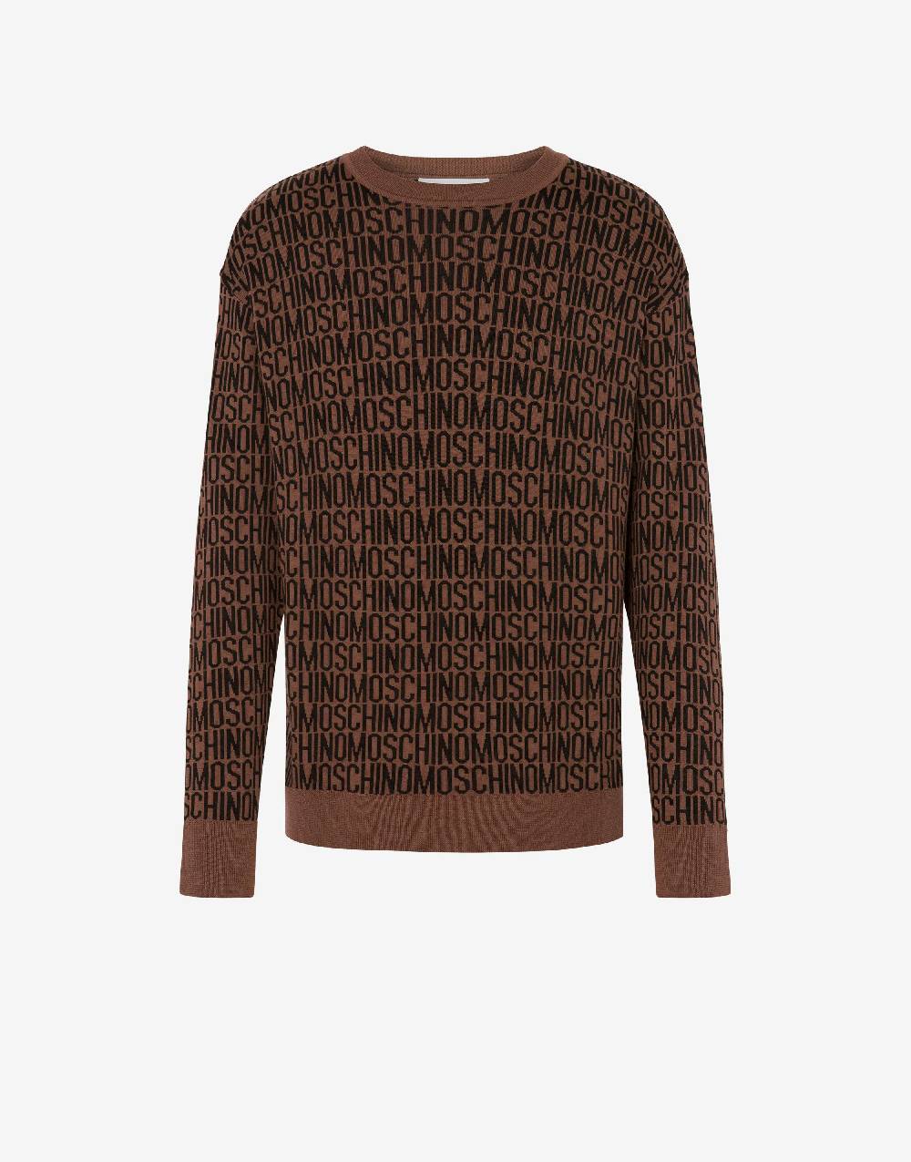 Love Moschino Pullover in lana jacquard Allover Logo