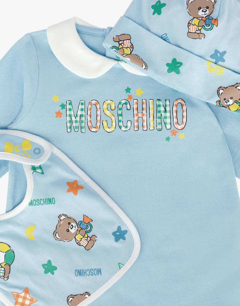 Love Moschino Set Tutina, Cappello E Bavaglino Baby Teddy Bear