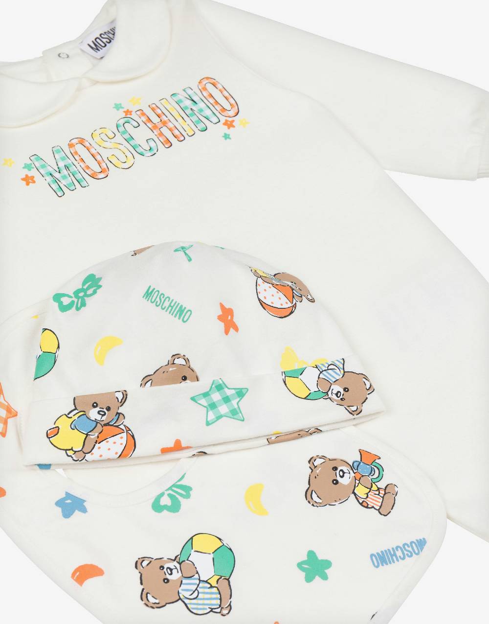 Love Moschino Set Tutina, Cappello E Bavaglino Baby Teddy Bear