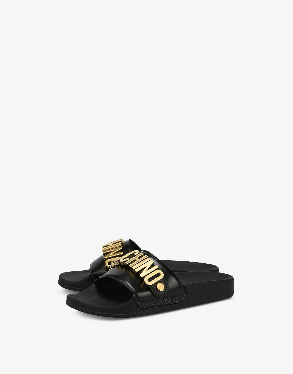 Love Moschino Slide sandal in PVC con logo Lettering