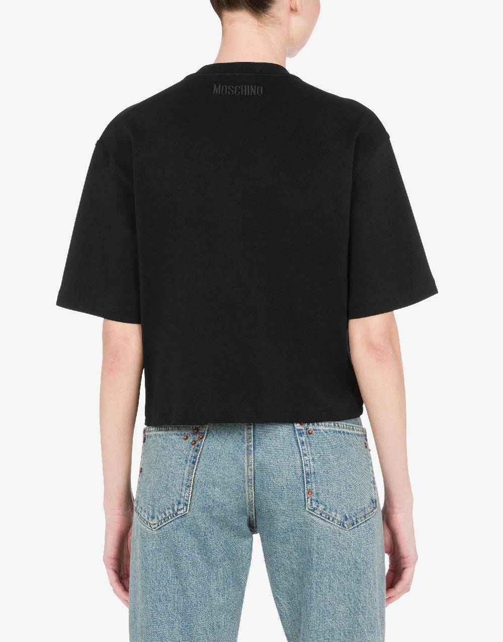 Love Moschino T-shirt In Interlock Di Cotone Peace & Pearls