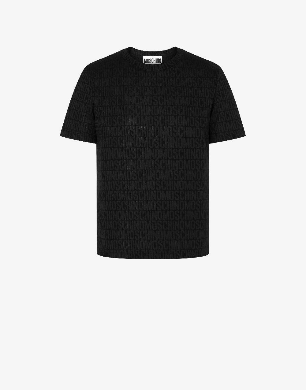 Love Moschino T-shirt in jersey jacquard Allover Logo