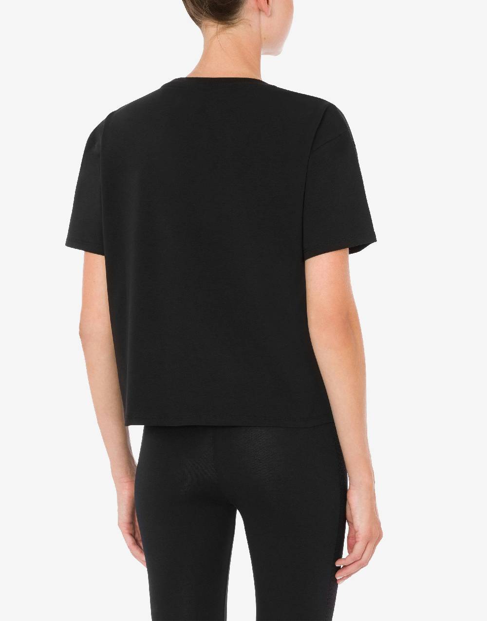 Love Moschino T-shirt In Jersey Stretch Flock Teddy Bear