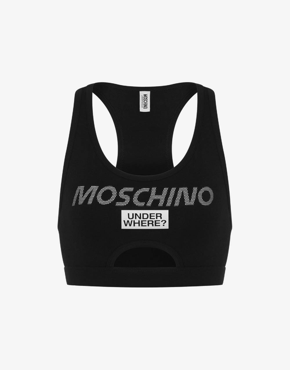 Love Moschino Top sportivo in jersey stretch Mesh Logo