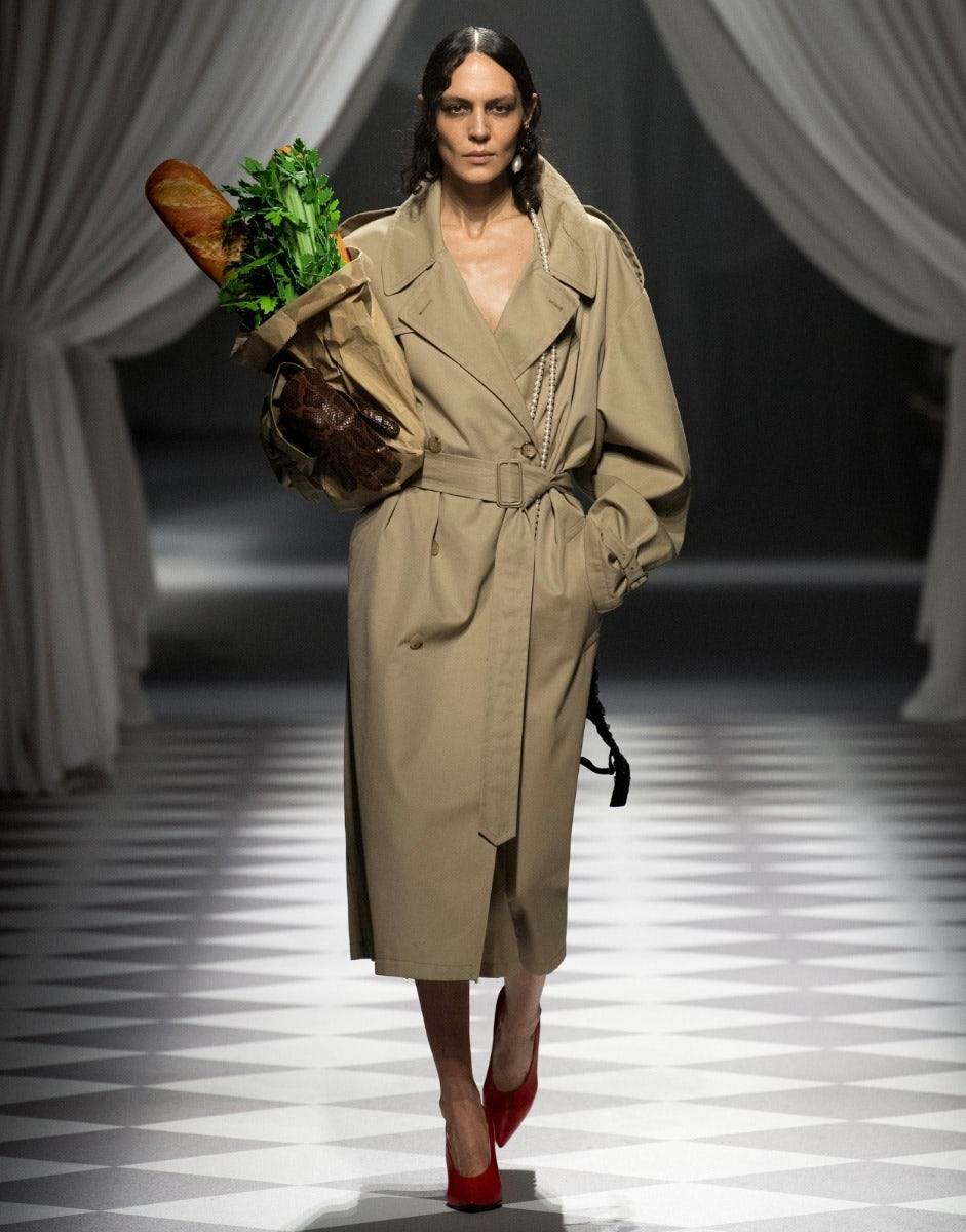 Love Moschino Trench In Gabardina Di Cotone E Nylon