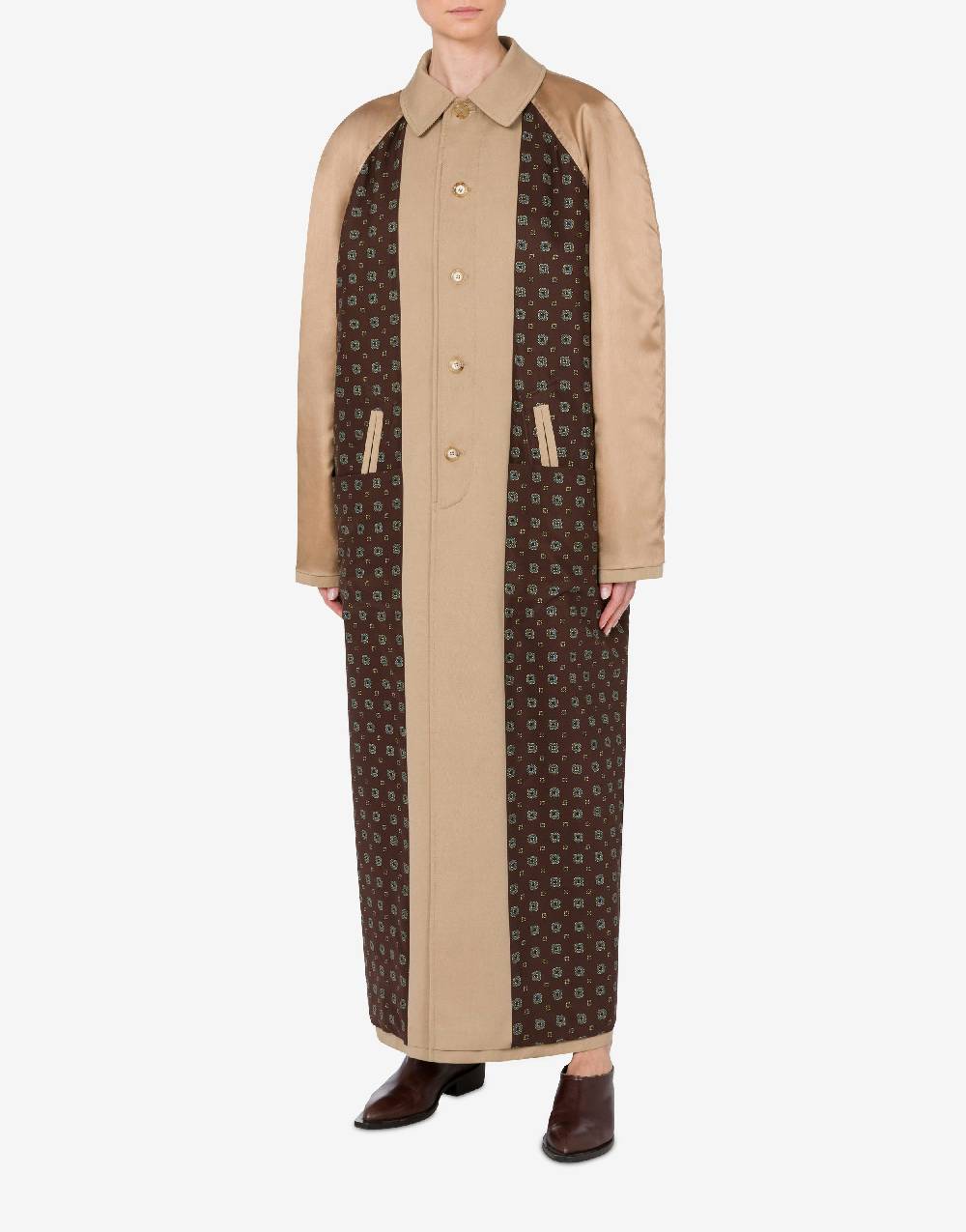 Love Moschino Trench Reversibile In Gabardina E Raso