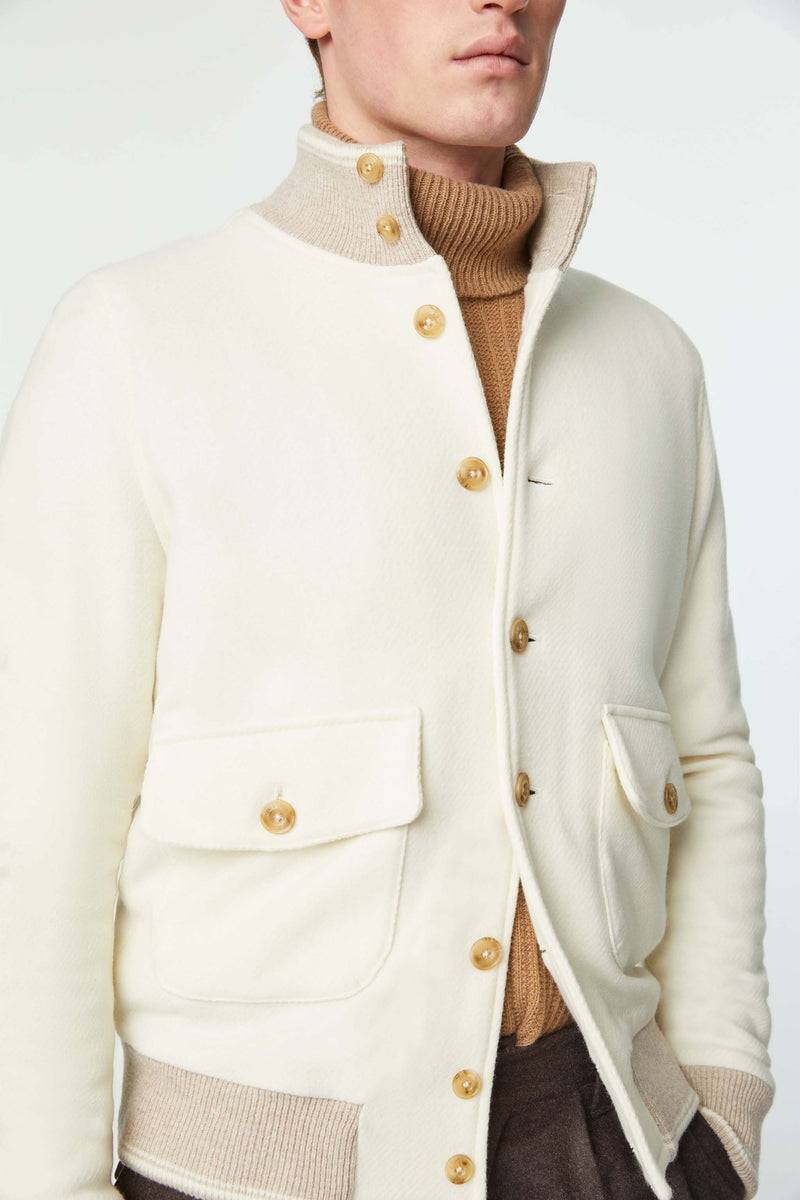 Lubiam Bomber In Jersey Bianco Avorio Bomber In Jersey Bianco Avorio