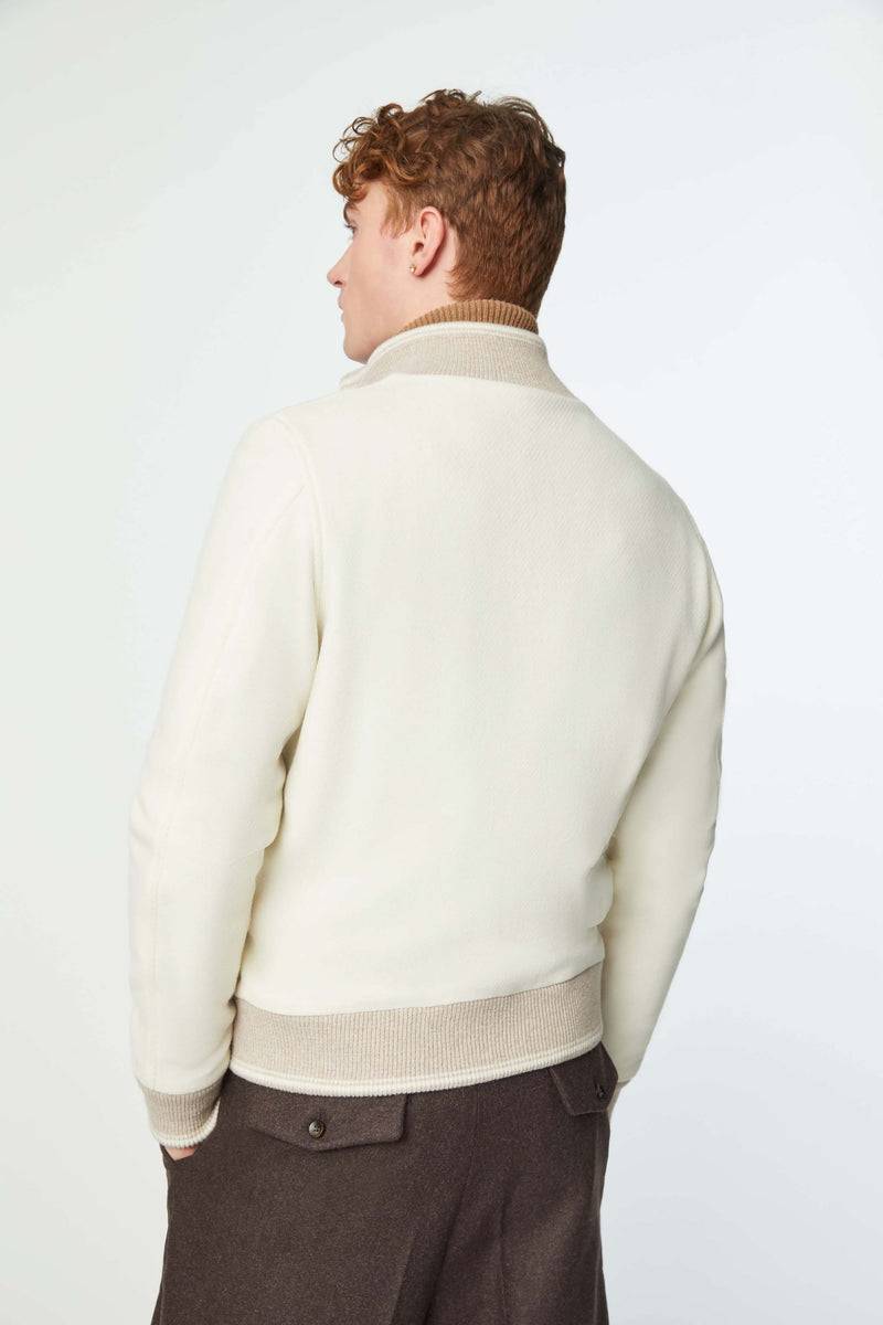 Lubiam Bomber In Jersey Bianco Avorio Bomber In Jersey Bianco Avorio