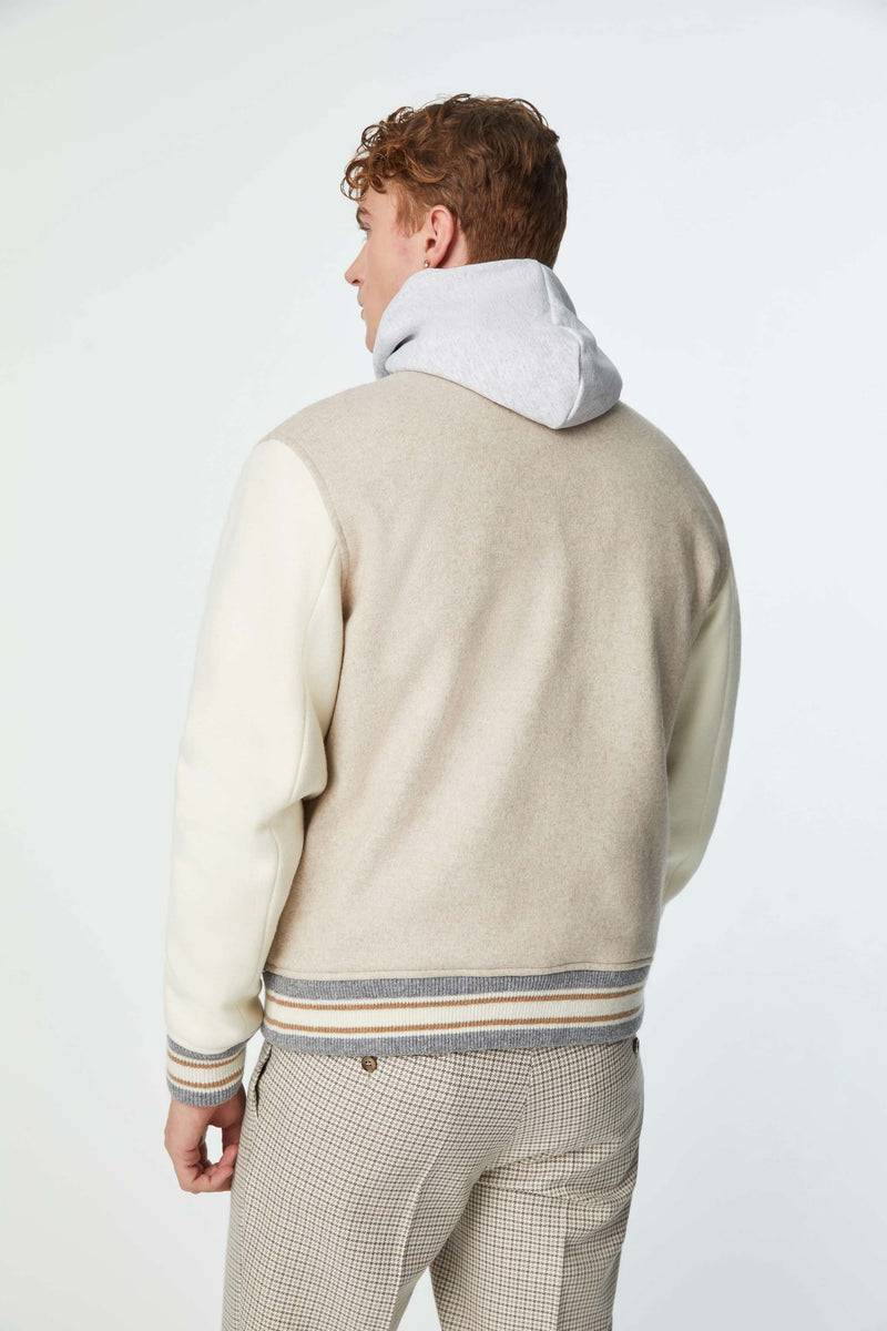 Lubiam Bomber Stile College In Jersey Con Patch Bomber Stile College In Jersey Con Patch