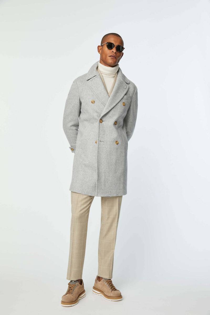 Lubiam Cappotto Chesterfield in jersey grigio chiaro Cappotto Chesterfield in jersey grigio chiaro
