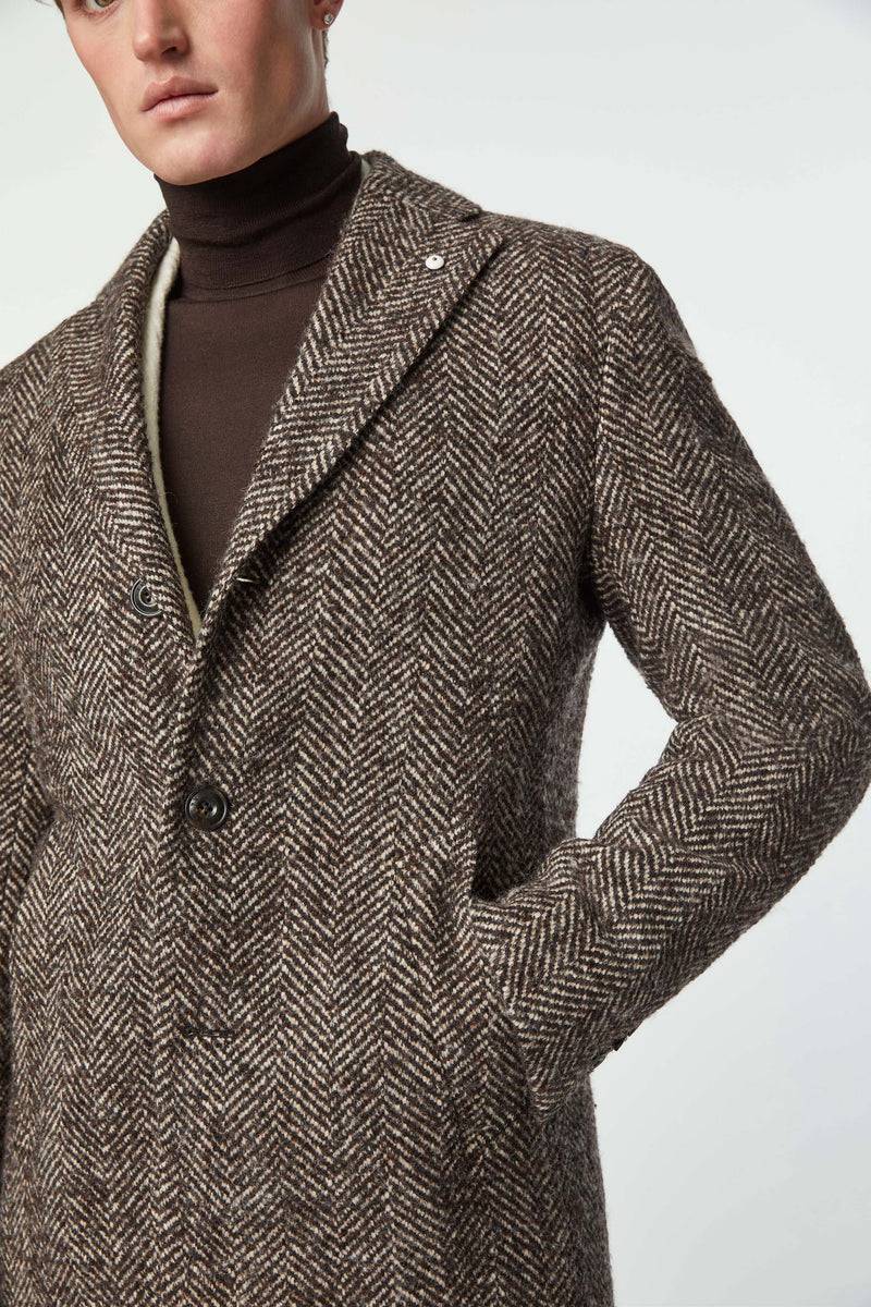 Lubiam Cappotto Monopetto Marrone Cappotto Monopetto Marrone