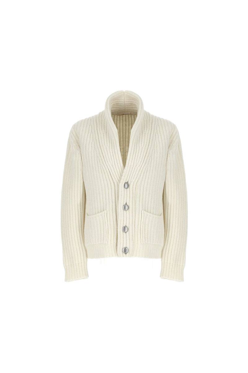Lubiam Cardigan In Maglia A Coste Bianco Avorio Cardigan In Maglia A Coste Bianco Avorio