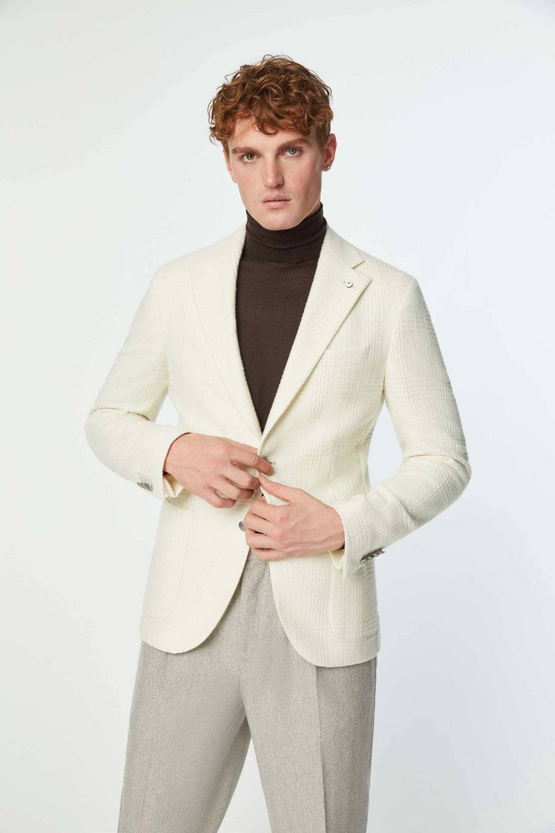 Lubiam Giacca JACK slim non trattata bianca Giacca JACK slim non trattata bianca