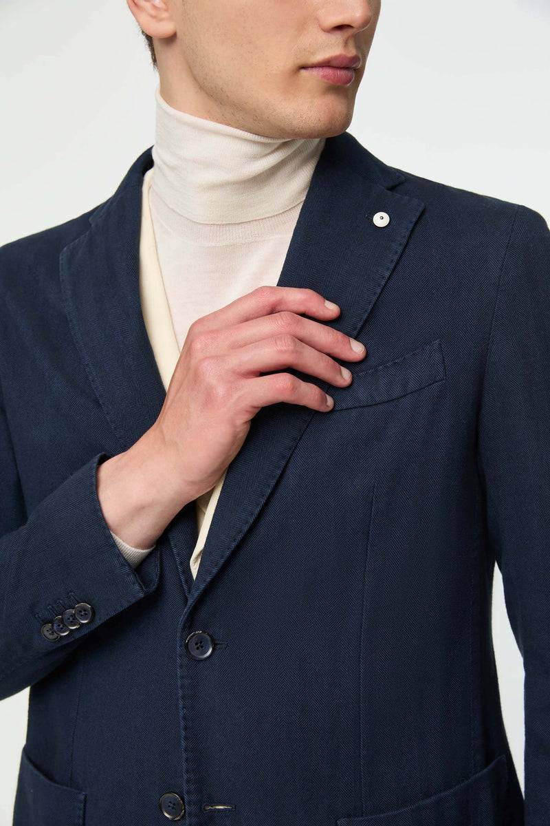 Lubiam Giacca JACK Tinto Capo Blu Oceano Giacca JACK Tinto Capo Blu Oceano