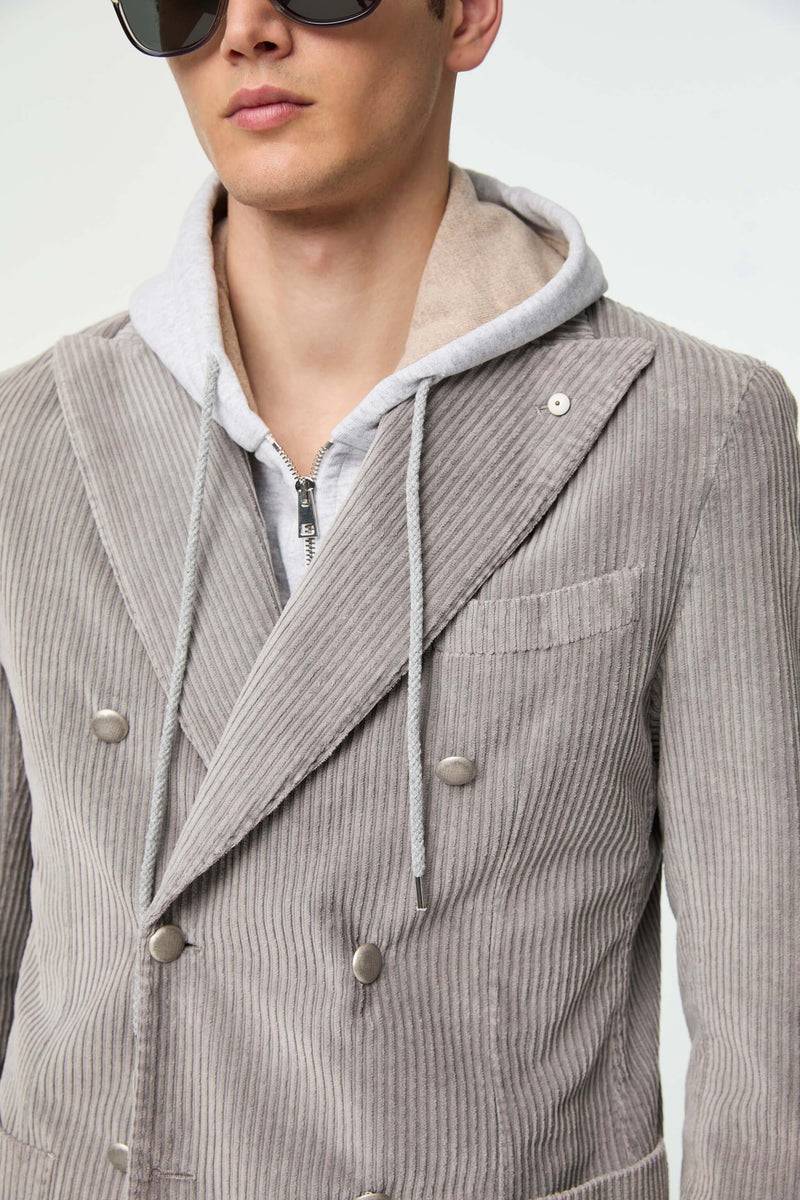 Lubiam Giacca TOM Doppiopetto Tinto Capo Grigio Ghiaccio Giacca TOM Doppiopetto Tinto Capo Grigio Ghiaccio