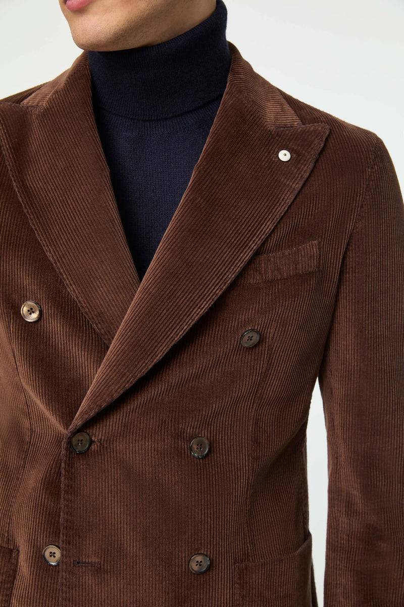 Lubiam Giacca TOM Doppiopetto Tinto Capo Marrone Giacca TOM Doppiopetto Tinto Capo Marrone