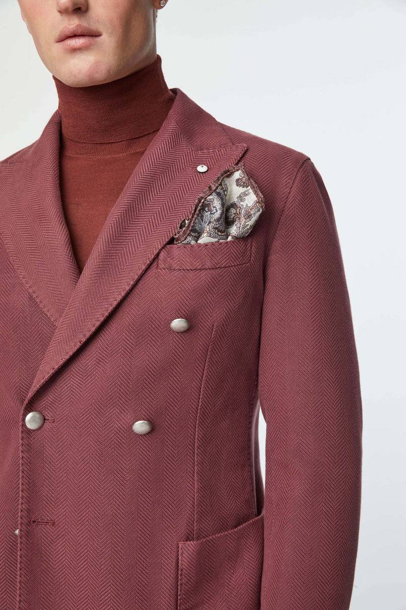 Lubiam Giacca TOM Doppiopetto Tinto Capo Vinaccia Giacca TOM Doppiopetto Tinto Capo Vinaccia