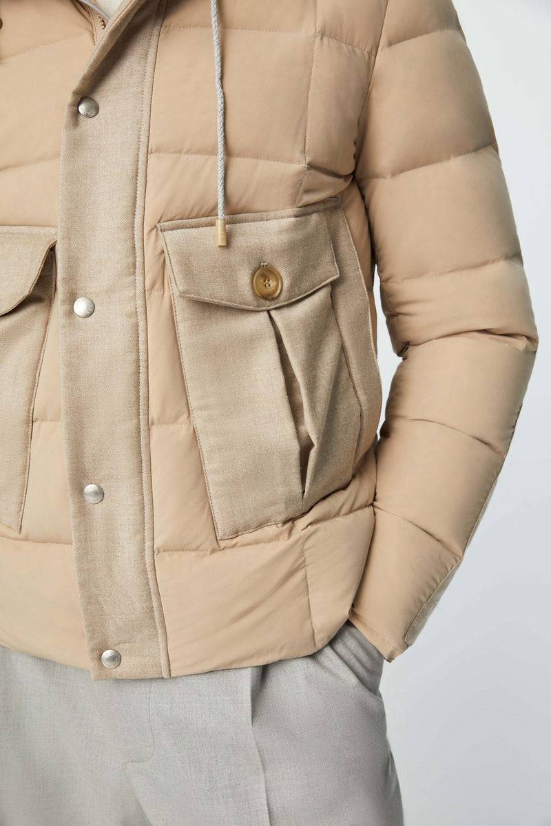 Lubiam Giubbino Imbottito Con Cappuccio Beige Giubbino Imbottito Con Cappuccio Beige