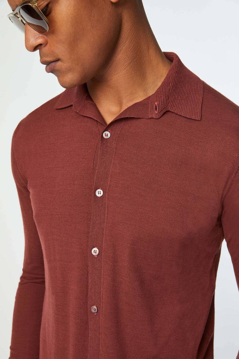 Lubiam Maglia Camicia Ultralight Bordeaux Maglia Camicia Ultralight Bordeaux