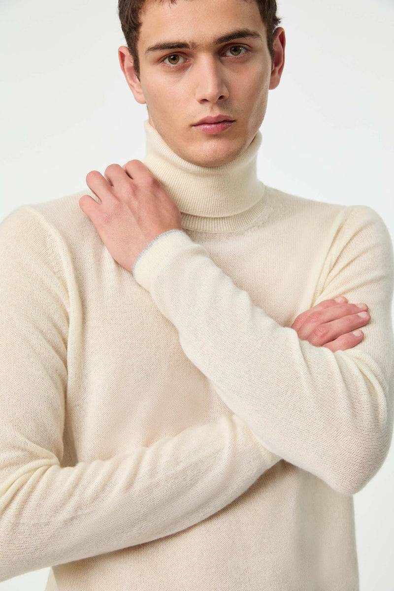 Lubiam Maglia Dolcevita Bianco Latte In Cashmere Maglia Dolcevita Bianco Latte In Cashmere